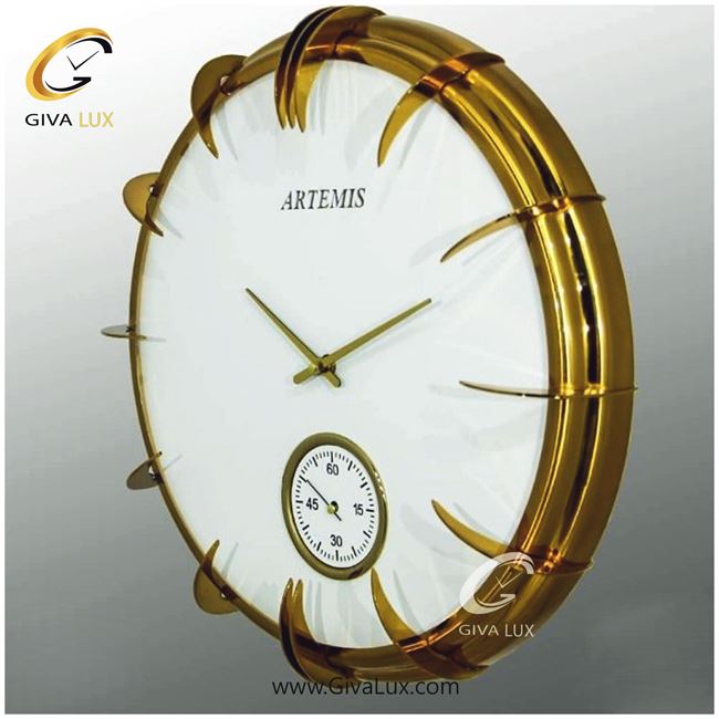 ساعت دیواری اورجینال آرتمیس آلیاژ فلزی طلایی| کد رفرنس 12727، مدل: 30290Gold White